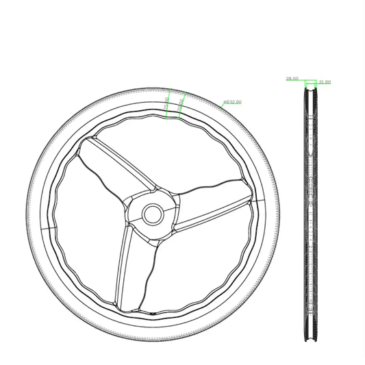3-Spoke Carbon 700c 28mm Tubeless Front Wheel for Triathlon, TT & Track(副本)