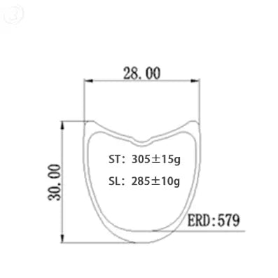 700c Carbon Tubular Rim, 35mm Depth, 28mm Wide, Offset Option Carbon Fiber Sporting Goods
