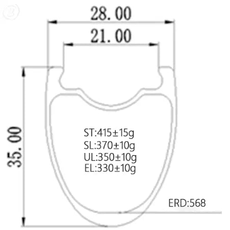 Bola 700c Carbon Tubeless Road Rim – 35mm Deep, 21mm Inner Wide Carbon Fiber Sporting Goods