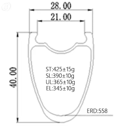 Bola 700c Carbon Tubeless Road Rim – 40mm Deep, 28mm Wide Carbon Fiber Sporting Goods