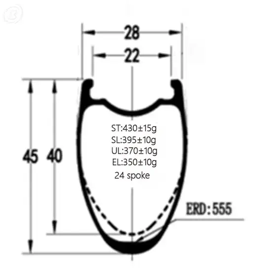 700C Carbon Road Rim | 28mm Wide | 40mm & 45mm Depth | Disc Brake | 24-Spoke Carbon Fiber Sporting Goods