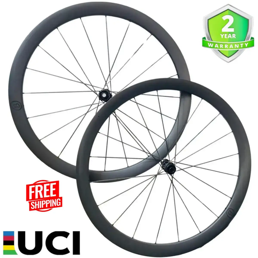 Bola ELT 40R 700C Carbon Disc Brake Wheelset – 40mm Deep, 28/30mm Wide, 1240g Tubeless Carbon Fiber Sporting Goods