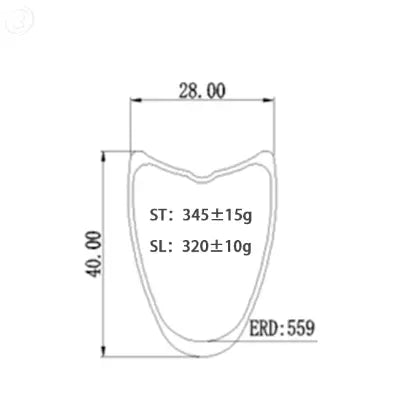 700c Carbon Tubular Rim 40mm Depth, 28mm Wide Offset Optional Carbon Fiber Sporting Goods