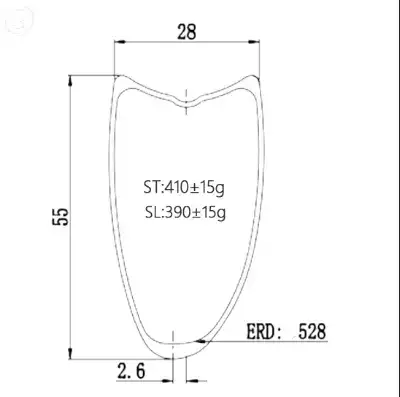 700c Carbon Tubular Rim 55mm Depth, 28mm Wide Offset Optional Bola