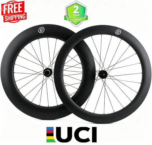 Bola CLA 700C Carbon Triathlon & Time Trial Disc Wheelset – 60mm Front / 88mm Rear, Tubeless Ready, 18/21mm Internal, 25/28mm External, 1700g Carbon Fiber Sporting Goods