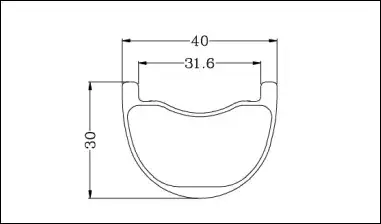 Bola 27.5er Carbon MTB Downhill Rim illustration showing 40mm outer width, 32mm inner width, and 30mm height profile.