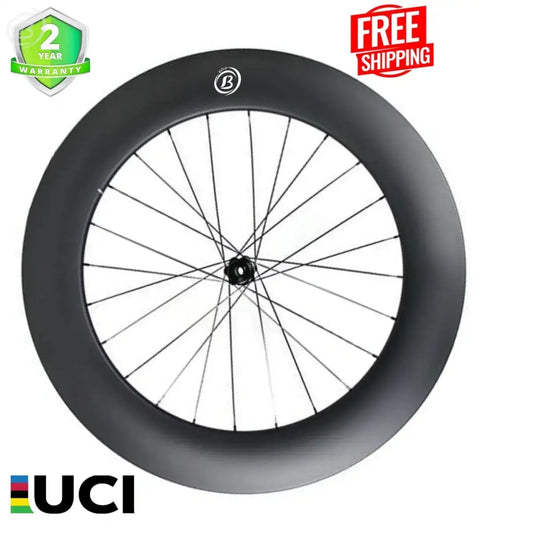 Bola CLA 700C 88mm Aero Carbon Disc Brake Front Wheel for Triathlon & TT – Tubeless, 18/21mm Internal, 25/28mm External Carbon Fiber Sporting Goods