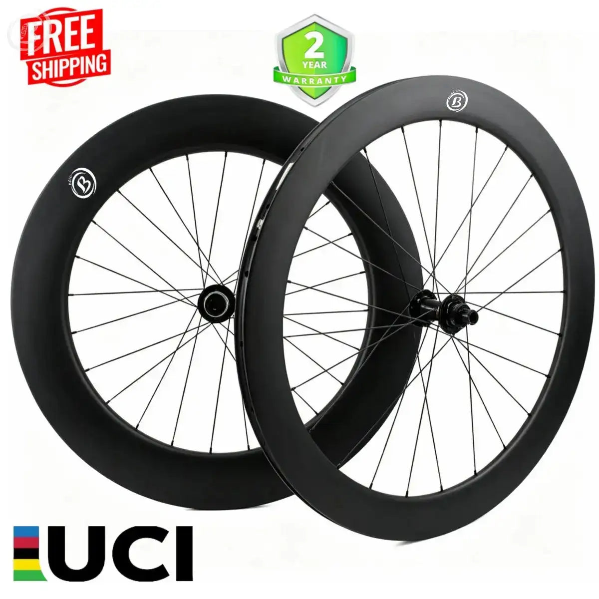 Bola CLA 700C Carbon Triathlon & Time Trial Disc Wheelset – 60mm Front / 88mm Rear, Tubeless Ready, 18/21mm Internal, 25/28mm External, 1700g Bola