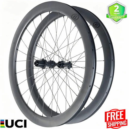 Bola ULT 50R 700C Carbon Disc Wheelset – 50mm, 21/24mm Inner, Tubeless Ready, 1250g Carbon Fiber Sporting Goods