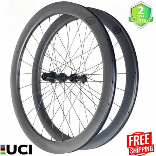 Bola ULT 50R 700C Carbon Disc Wheelset – 50mm, 21/24mm Inner, Tubeless Ready, 1250g Carbon Fiber Sporting Goods
