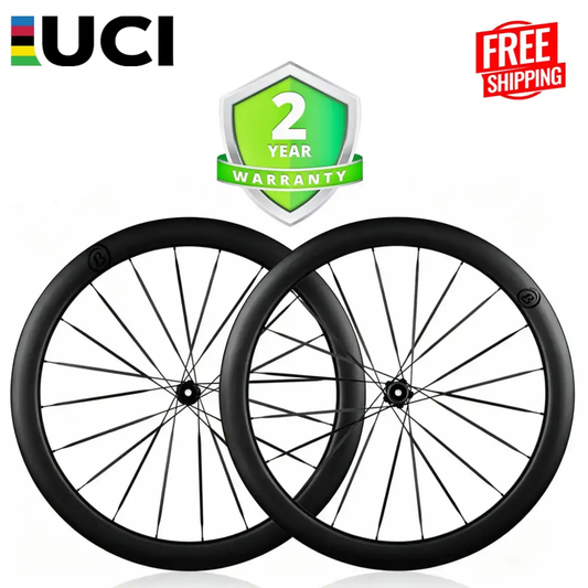 Bola PRM 50R Carbon Disc Wheelset 700C – 50mm Deep, 21/24mm Inner, Blade Carbon Spokes, Tubeless Ready, 1230g