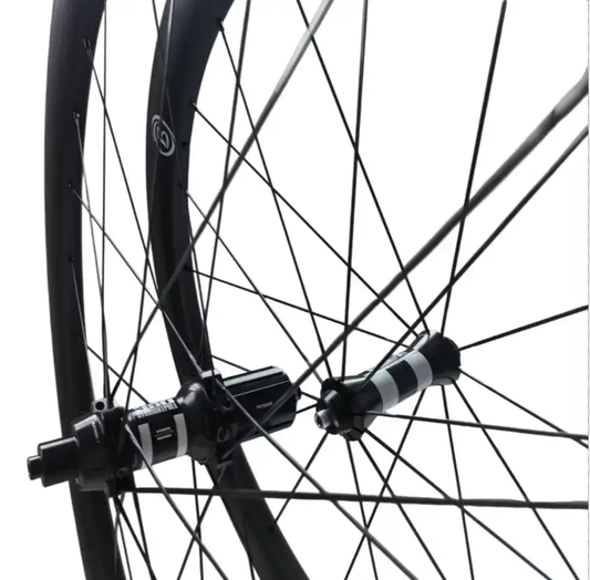 38mm Carbon Tubular Road Wheelset featuring DT Swiss 350 hubs, CX-Ray spokes, and 25mm rim brake design.