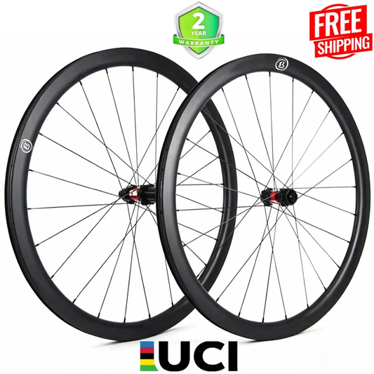 Bola EXP 40R Carbon Disc Wheelset 700C – 40mm Deep, 28/30mm Wide, DT240s Hub, 1270g, Tubeless-Ready Carbon Fiber Sporting Goods
