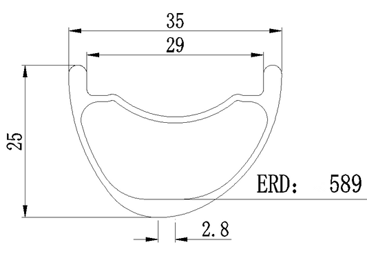 Asymmetric 29er carbon MTB tubeless rims 25mm profile 29mm inner wide for XC or all mountain freeride Bola
