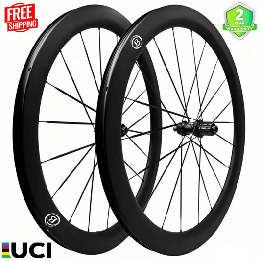 Bola PRM 50G Carbon Disc Wheelset 700C – 50mm Deep, 28-32mm Inner, Blade Carbon Spokes, Tubeless Ready