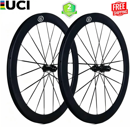 Bola PRO 50R Carbon Disc Wheelset – 700C, 50mm, 28/30mm Wide, T800 Tubeless, Flat Carbon Spokes, Ceramic Hub, 1200g Carbon Fiber Sporting Goods