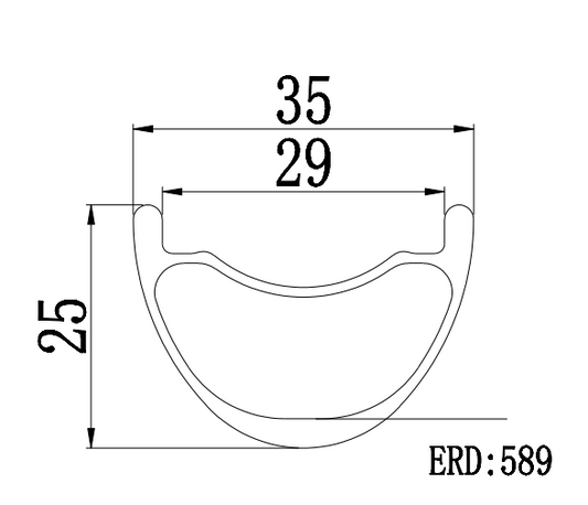 29er MTB superlight velo carbon rim 25mm high 29mm inner wide for cyclocross bola