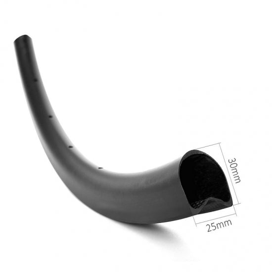 Tubular carbon rims 30mm profile 25mm wide for Disc Brake