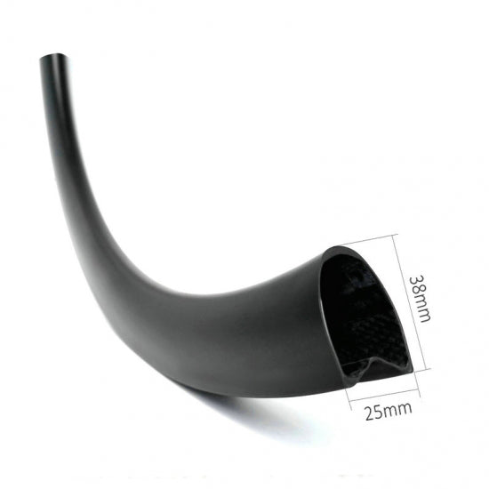 Tubular carbon rims 38mm profile 25mm wide for Disc Brake