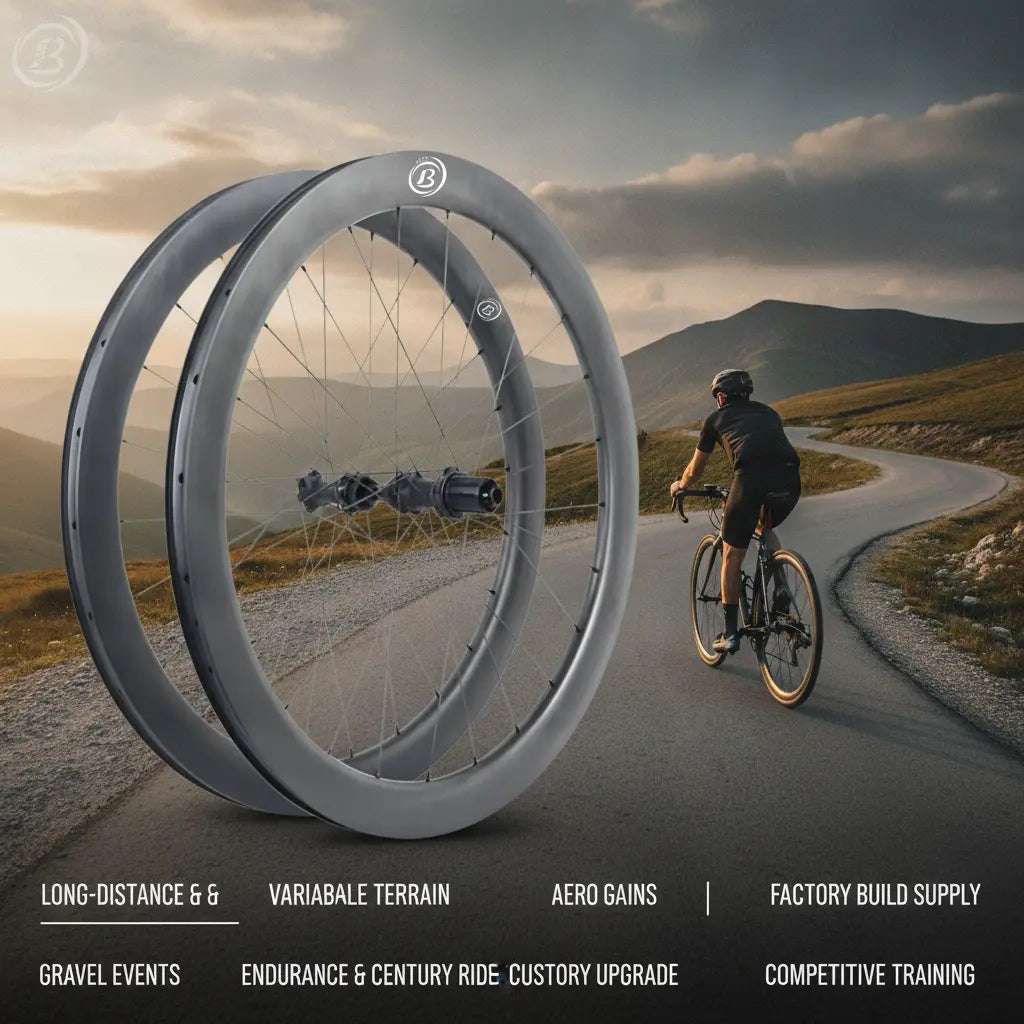 Bola ULT carbon disc wheelset, 700C, premium Toray carbon, tubeless-ready, for road and gravel bikes