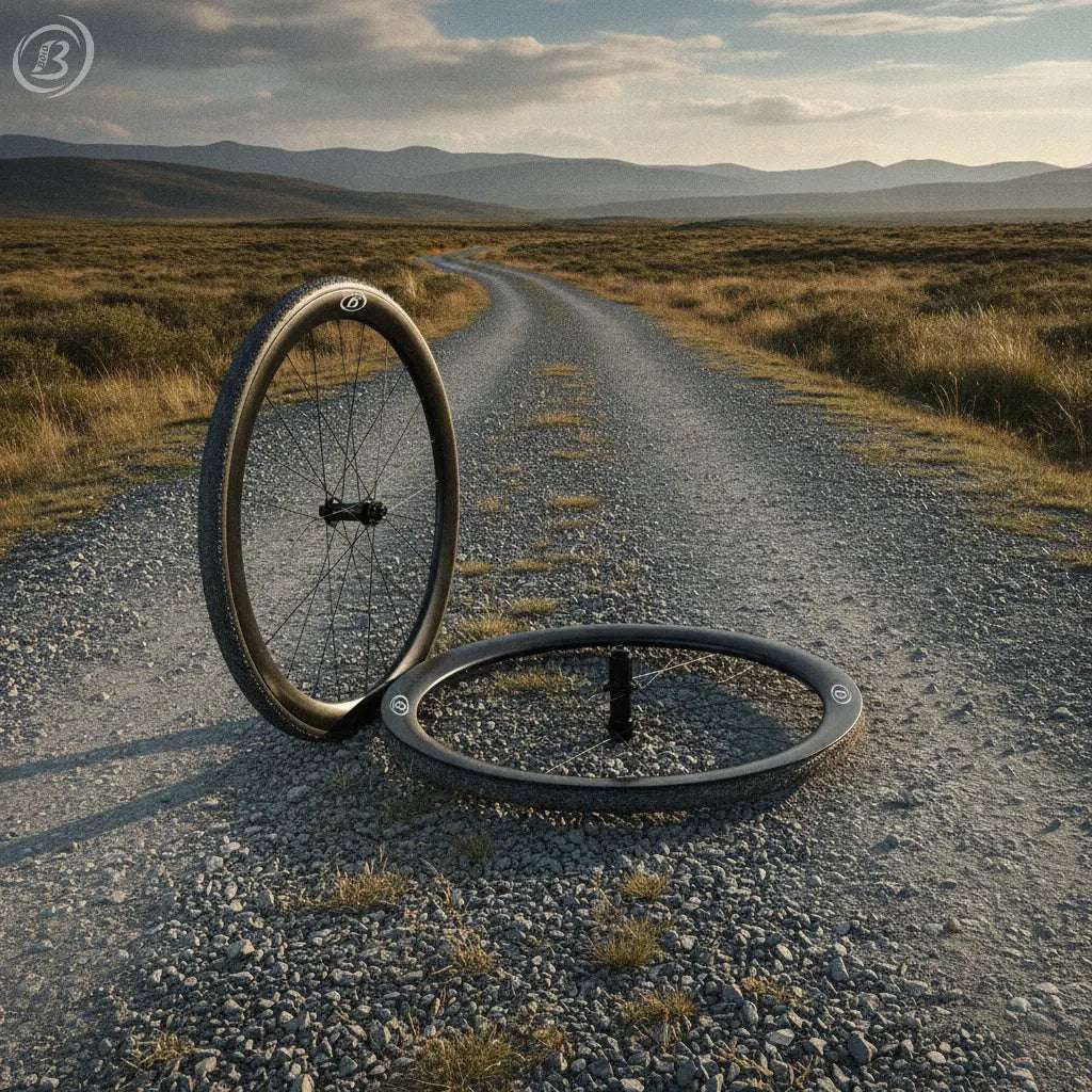Bola ELT carbon wheelset featuring a 700C disc brake design with aerodynamic Toray carbon rim and tubeless-ready profile for road and gravel cycling.