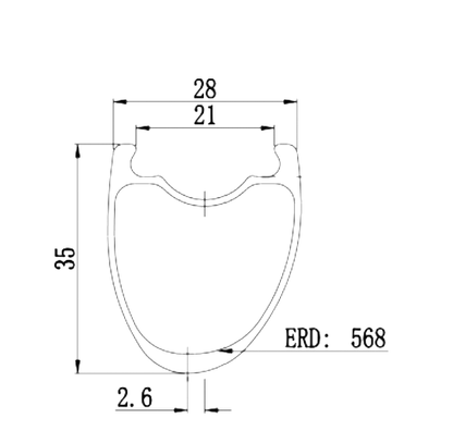 superlight tubeless carbon road bike rim 35mm high 28mm wide Asymmetric for ciclismo racing