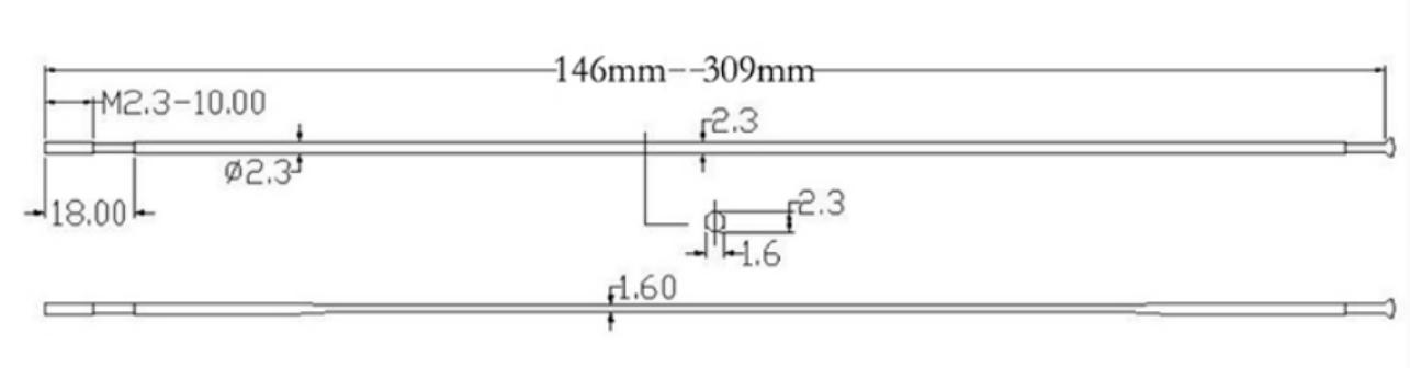 Carbon ultra light flat spoke for universal straight pull hub wheels