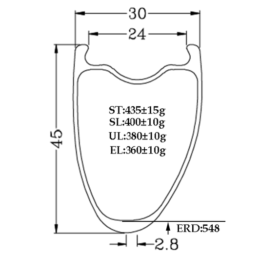 700c asymmetric tubeless carbon gravel bike rim 45mm high 30mm outer wide 24mm or 25mm inner wide,SL UL EL lightweight Bola