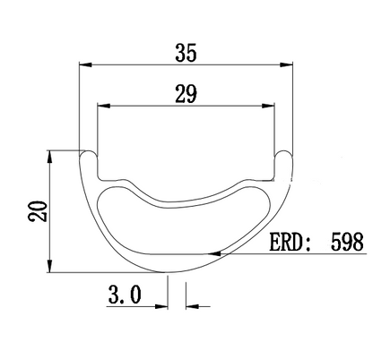 29" extralight MTB hookless carbon tubeless offset rims 20mm low profile 29mm inner wide for XC or AM Bola（复制）