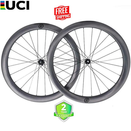 Bola CLA 50R 50mm Carbon Disc Wheelset 700C Tubeless, 28/30mm Wide, 1460g Carbon Fiber Sporting Goods