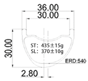 Llanta BOLA 27.5 Superlight de carbono para MTB | 36 mm de ancho, 30 mm interno