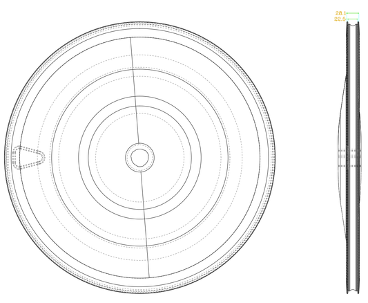 Ruota posteriore a disco BOLA 700c in carbonio | Larghezza 28mm, Center Lock