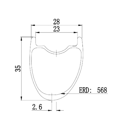 superlight tubeless carbon road bike rim 35mm high 28mm wide Asymmetric for ciclismo racing