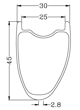 700c asymmetric tubeless carbon gravel bike rim 45mm high 30mm outer wide 24mm or 25mm inner wide,SL UL EL lightweight Bola