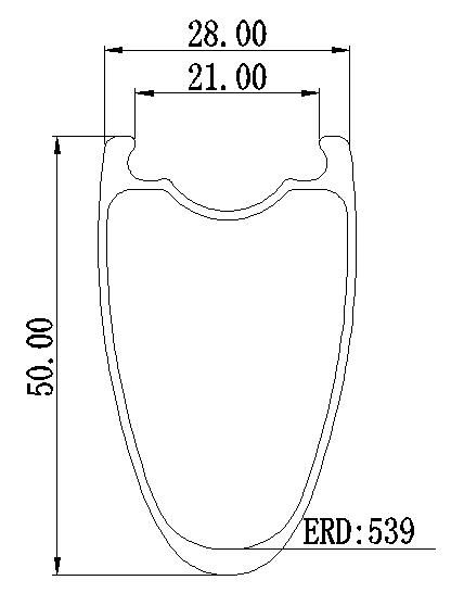 700c tubeless ready  carbon road race rim 50mm high  28mm outer wide 21mm inner wide for bike race