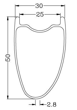 700c carbon bike rim 50mm profile 30mm outer wide 24mm or 25mm inner wide,asymmetric tubeless  Bola