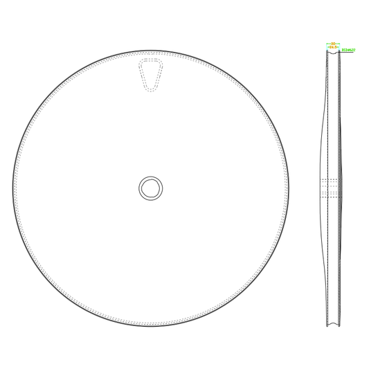 Ruota posteriore per bici da corsa BOLA 700c 30mm in carbonio asimmetrico per disco | Center Lock, 12x142mm