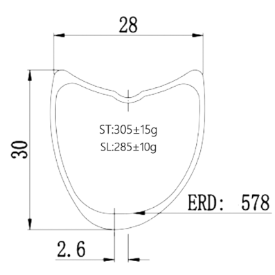 700C super light asymmetric tubular carbon road rim 30mm high 28mm wide,Bola