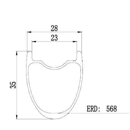 Bola 700C 35mm Carbon Tubeless Road Rim | 28mm Wide