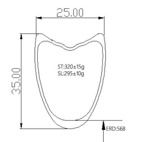 Bola 700C 35mm Carbon Tubular Rim | 25mm Wide Road XC