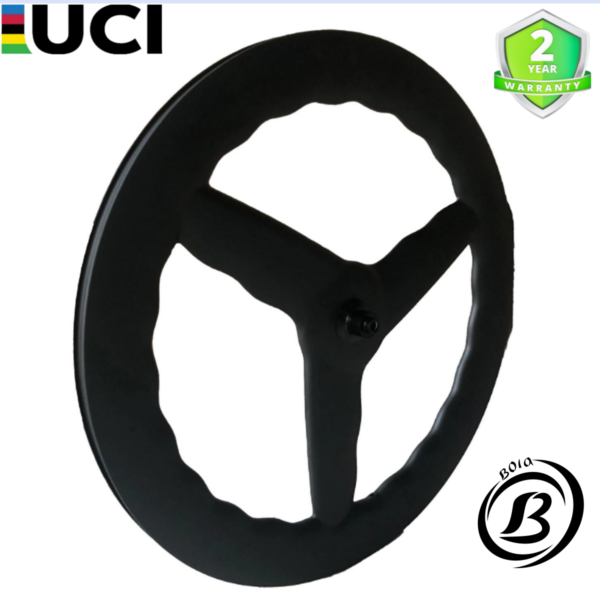 3-Spoke Carbon 700c 28mm Tubeless Front Wheel for Triathlon, TT & Track（副本）
