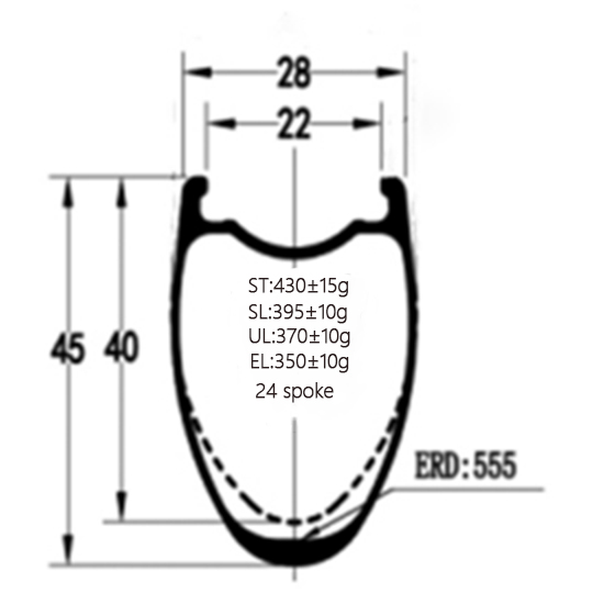 700C Carbon Road Rim | 28mm Wide | 40mm & 45mm Depth | Disc Brake | 24-Spoke Carbon Fiber Sporting Goods
