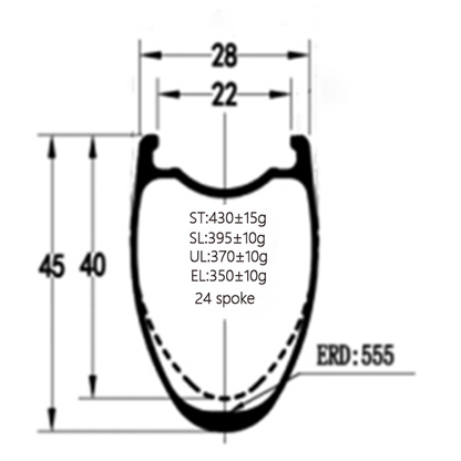 700C Carbon Road Rim | 28mm Wide | 40mm & 45mm Depth | Disc Brake | 24-Spoke Carbon Fiber Sporting Goods