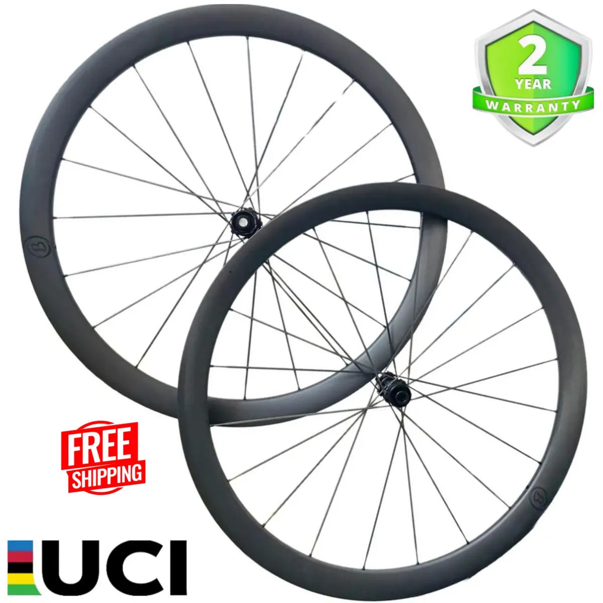 Bola ELT 40R 700C Carbon Disc Brake Wheelset – 40mm Deep, 28/30mm Wide, 1240g Tubeless Carbon Fiber Sporting Goods