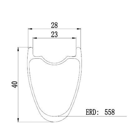 Bola 700C 40mm Carbon Tubeless Road Rim | 28mm Wide