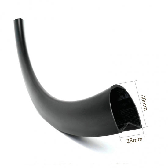 Tubular offset carbon bicycle rims 40mm profile 28mm wide