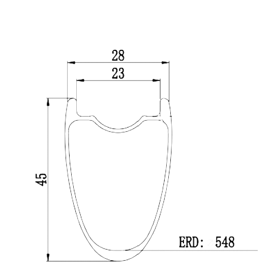 Bola 700C 45mm Carbon Tubeless Road Rim | 28mm Wide