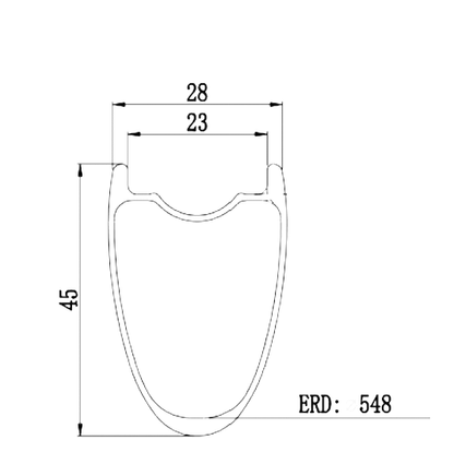 Bola 700C 45mm Carbon Tubeless Road Rim | 28mm Wide