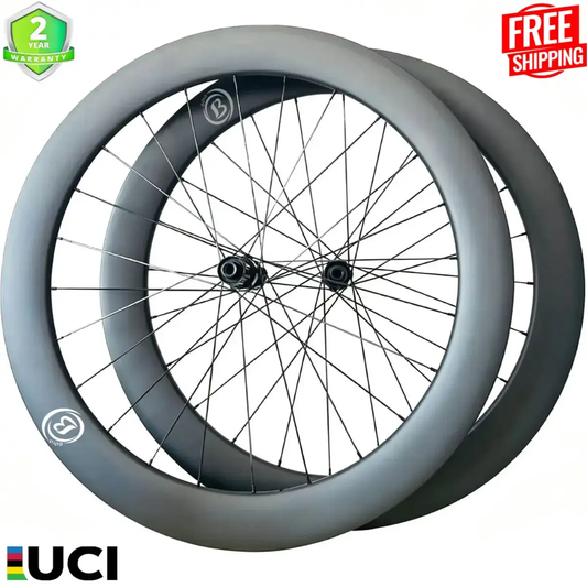 Bola ELT 50R 700C Carbon Disc Brake Wheelset – 50mm Tubeless Rim, 28/30mm Wide, 1290g Carbon Fiber Sporting Goods