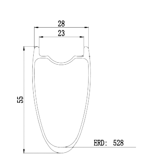 Bola 700C 55mm Tubeless Carbon Rim | 28mm Wide